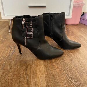 Black Leather Ankle Boots